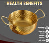 Luxury Golden Hammered Stainless Steel Noodle Pot with Double Handles – 16cm / 18cm