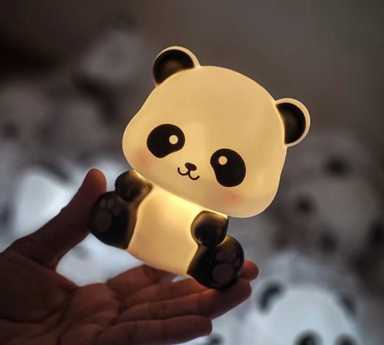 Cute Panda LED Night Light – Soft Silicone Kids Bedside Lamp
