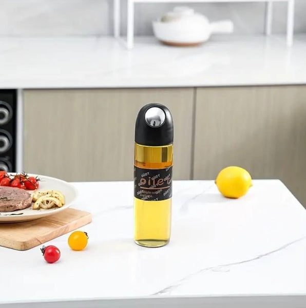 Glass Oil Dispenser Bottle with Automatic Pour Lid – Modern Kitchen Oil & Sauce Container