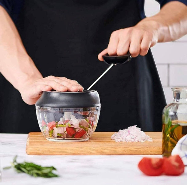Premium Manual Pull Cord Food Chopper – Multi-Purpose Vegetable, Meat & Garlic Cutter