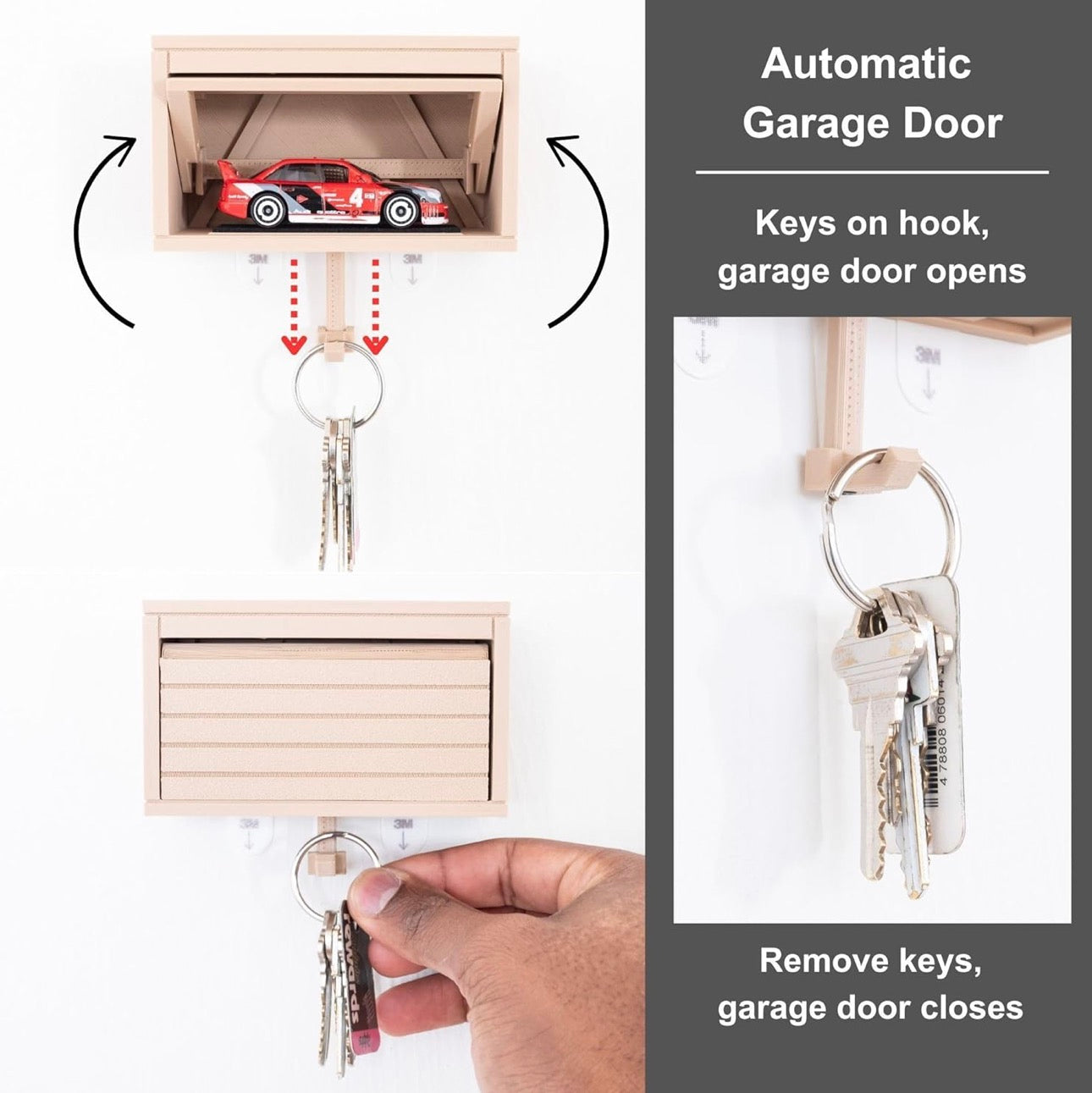 Mini Garage Key Holder With Car Model – Wall Mounted Key Organizer for Home & Office