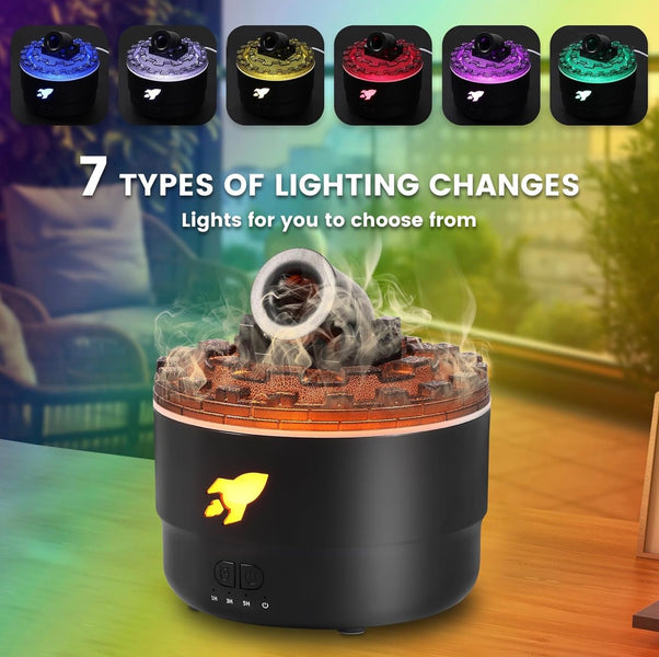 Rocket Blast 3D Mist Humidifier with Projection & Ambient Night Light – Ultra Cool Steam Diffuser