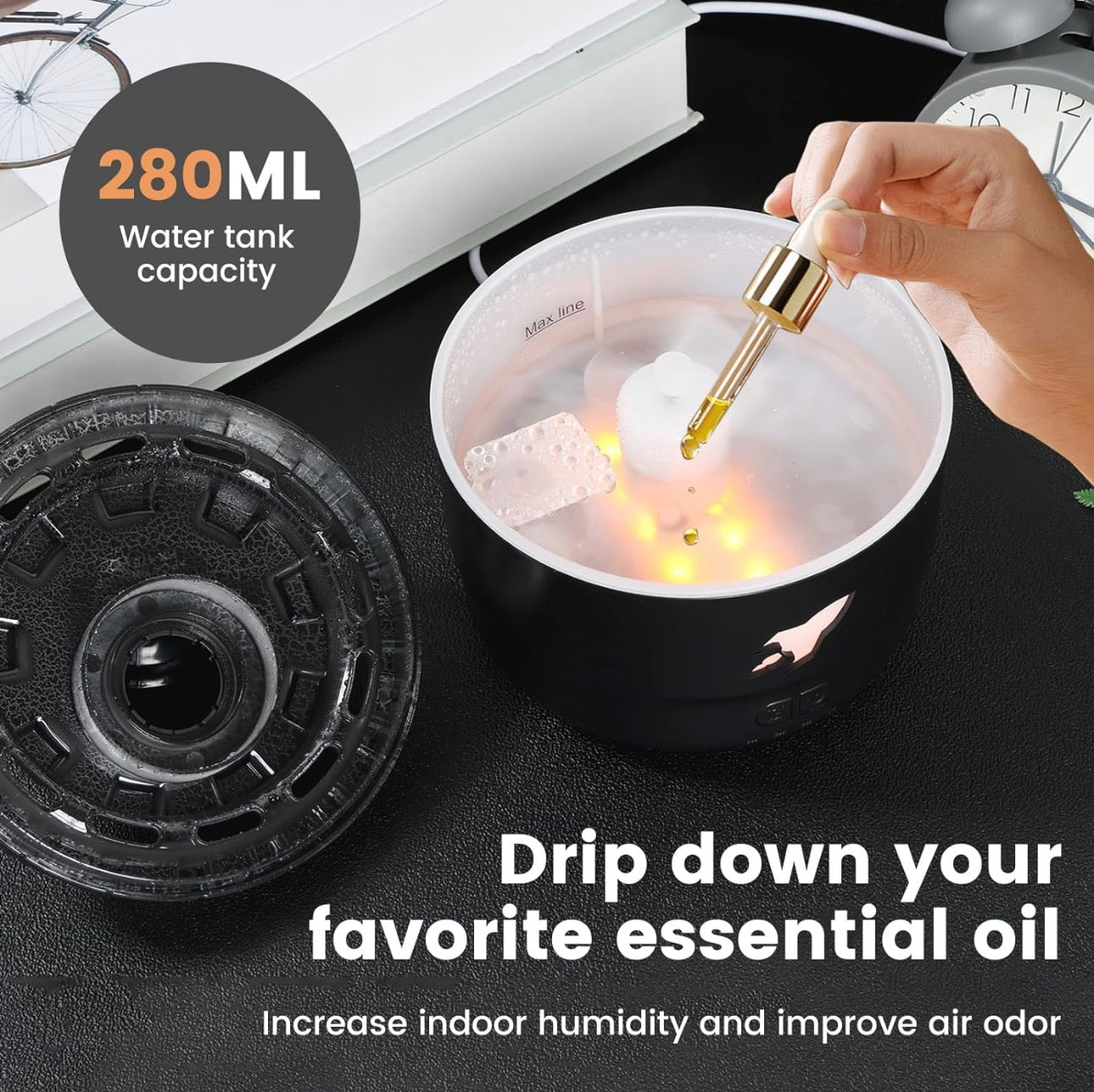 Rocket Blast 3D Mist Humidifier with Projection & Ambient Night Light – Ultra Cool Steam Diffuser