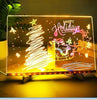 LED Holiday Acrylic Note Board – Glowing Writing Board with Christmas Design | Reusable Message Board