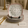 Luxury Floral Square Plate Set – 18 Pcs Dinnerware Collection