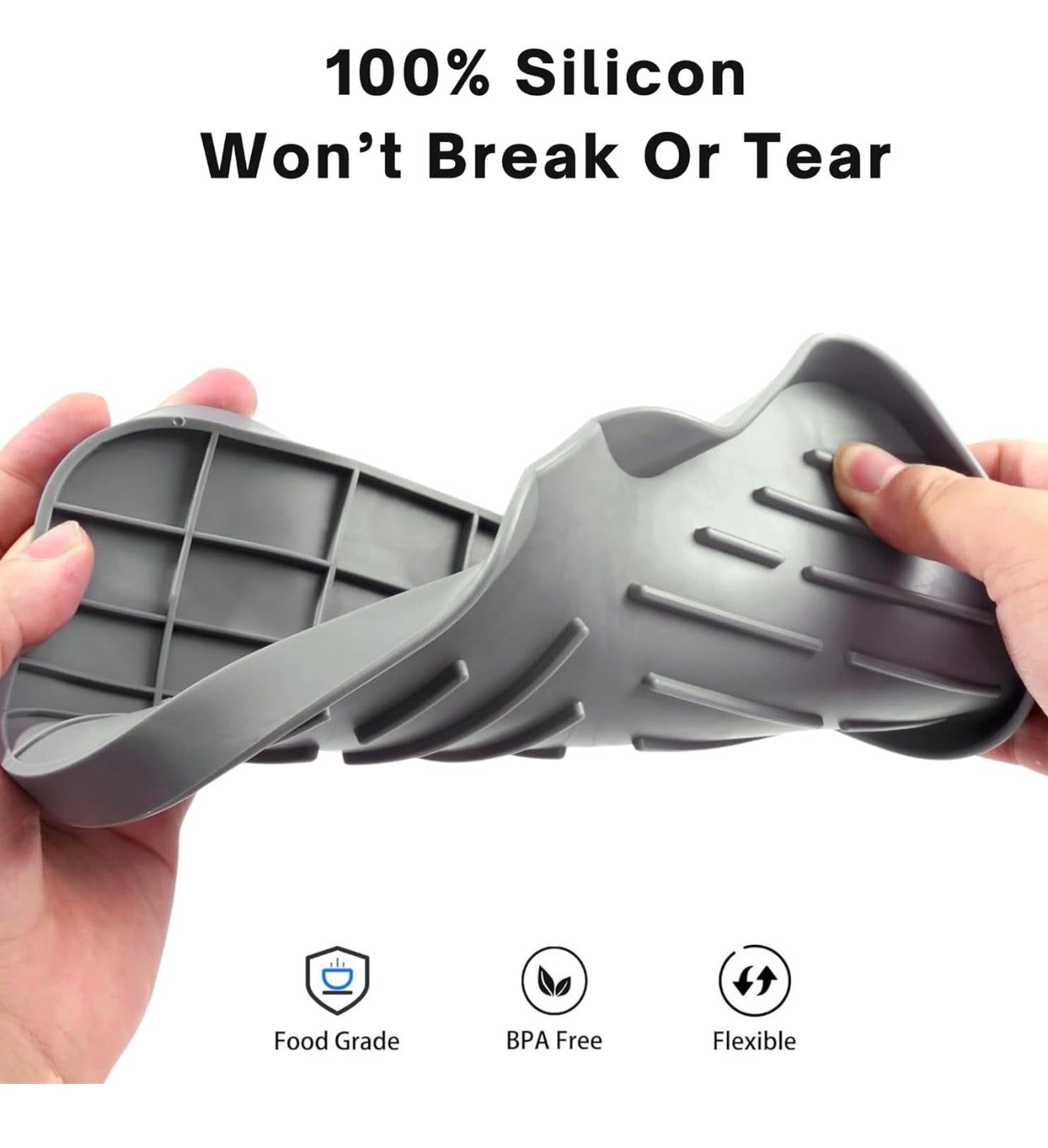 Premium Silicone Sink Organizer Tray with Drain Outlet – Multi-Purpose Faucet Shelf for Kitchen & Bathroom