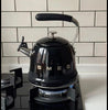 SMEG Retro Whistling Kettle – Matte Black Premium Stainless Steel Stovetop Tea Kettle