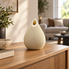 Diamond Lattice Teardrop Decorative Vase - Beige