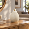 Diamond Lattice Teardrop Decorative Vase - Ivory