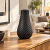 Tall Diamond Lattice Decorative Flower Vase - Black