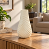 Tall Diamond Lattice Decorative Flower Vase - Ivory