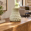Geometric Faceted Decorative Flower Vase - Beige