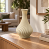 Spiral Ribbed Decorative Flower Vase - Beige