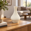 Spiral Ribbed Decorative Flower Vase - Ivory
