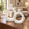 Faceted Oval Ring Vase Set – 2 Pieces