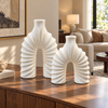 Spiral Ribbed Arch Vase Set – 2 Pieces