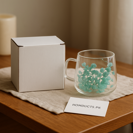 Premium Double Wall Insulated Glass Cup – Transparent Heat-Resistant Mug