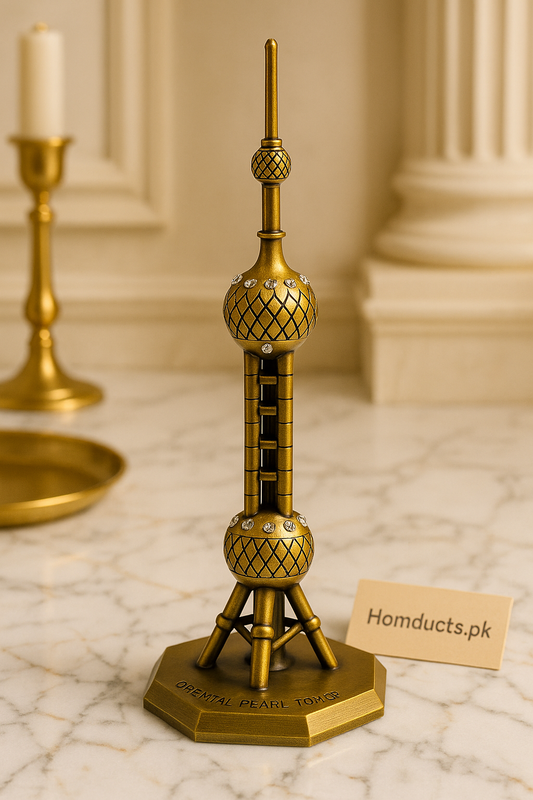 Golden Oriental Pearl Tower Souvenir – Premium Decorative Showpiece