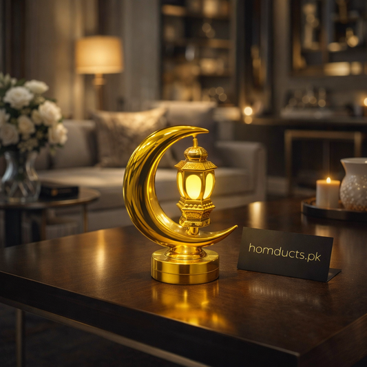 Luxury Crescent Moon LED Lantern – Elegant Ramadan & Islamic Decorative Light