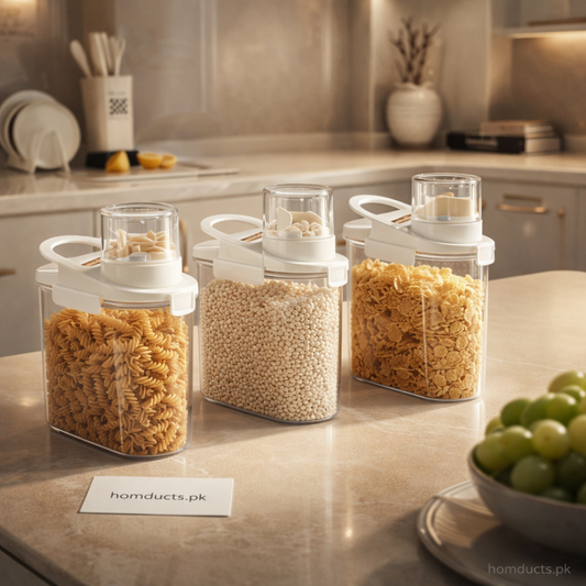 Premium Airtight Food Storage Dispenser Container (1 Pc) – Multi-Grain & Cereal Organizer