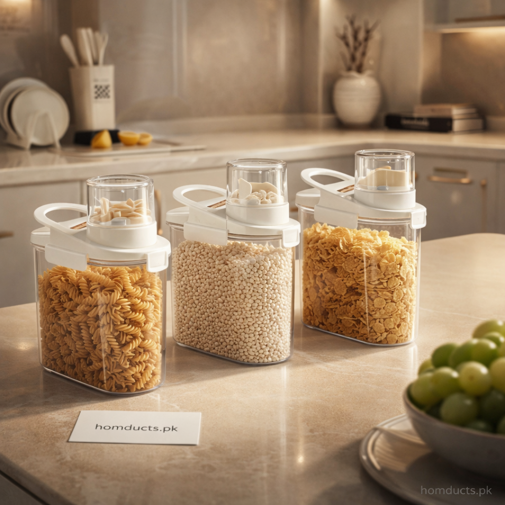 Premium Airtight Food Storage Dispenser Container (1 Pc) – Multi-Grain & Cereal Organizer