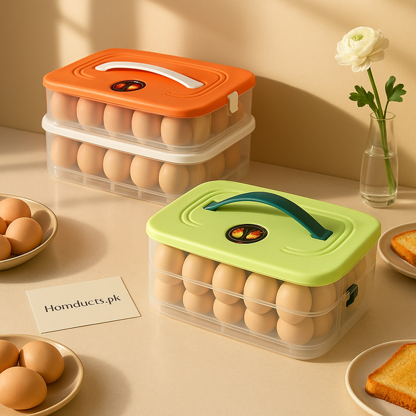 Premium Multi-Layer Egg Storage Box with Handle – Portable Fresh-Keeping Organizer