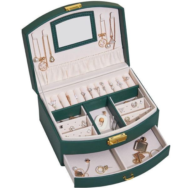 Multi-Layer Jewellery Organizer Box with Mirror – Drawers & Compartments
