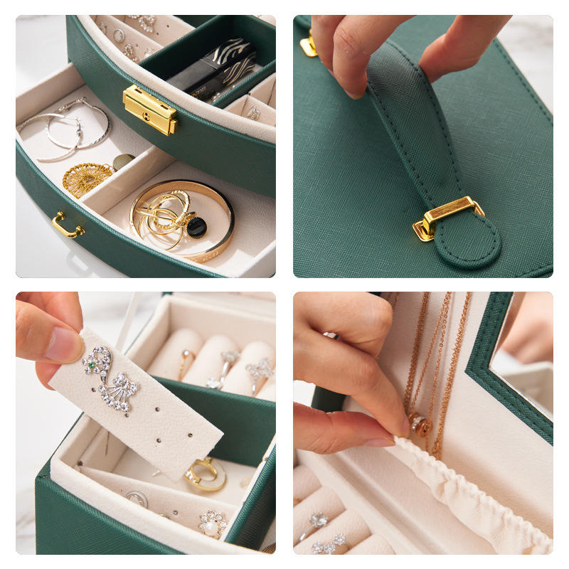 Multi-Layer Jewellery Organizer Box with Mirror – Drawers & Compartments