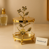 Luxury Golden Floral Crystal Jar – Elegant Decorative Storage Container