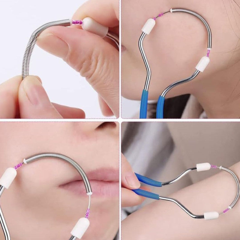 Spring Facial Hair Remover Tool – Manual Threading Epilator for Face