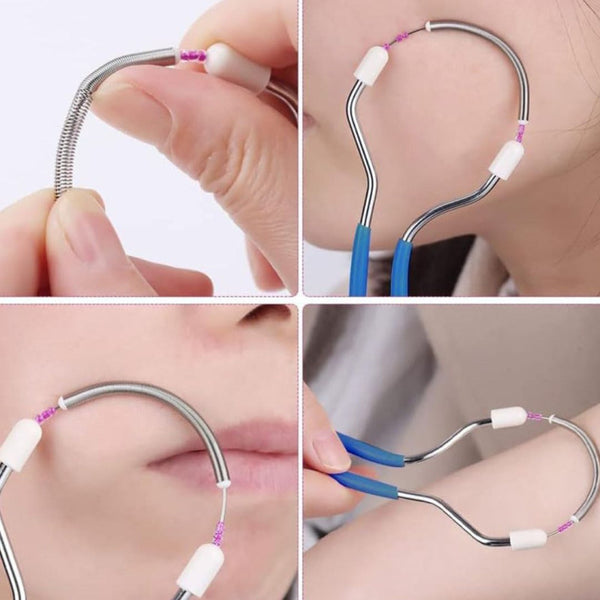 Spring Facial Hair Remover Tool – Manual Threading Epilator for Face