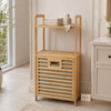 Premium Bamboo Laundry Hamper with Storage Shelves