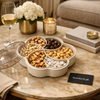 Modern 5-Compartment Serving Tray with Clear Lids - Keep Snacks Fresh & Organized