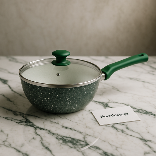 Prestige Premium Marble-Coated Deep Wok with Glass Lid – Non-Stick Heavy Gauge Cookware