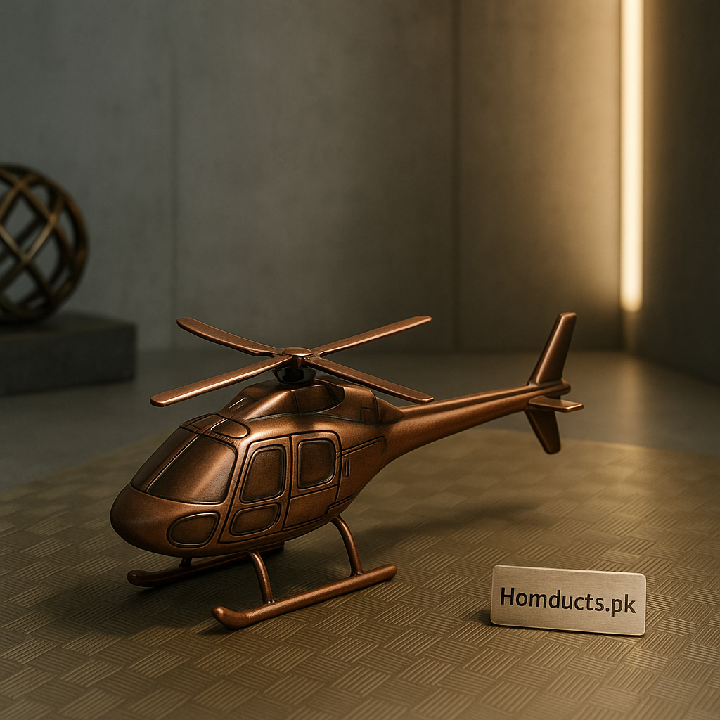 Luxury Bronze Helicopter Table Decor – Premium Metal Art Showpiece