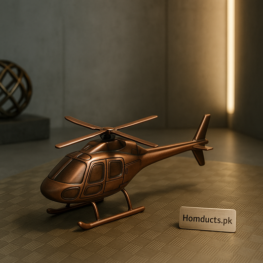 Luxury Bronze Helicopter Table Decor – Premium Metal Art Showpiece