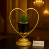 Golden Heart Decorative Mini Plant Stand – Luxury Table Ornament for Home & Office Décor