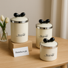 Premium Plastic Storage Jar Set with Black Bow Lid – Airtight Kitchen & Home Containers