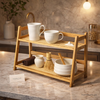 Premium Wooden 2-Tier Indoor Plant Stand – A-Frame Display Rack for Home Decor