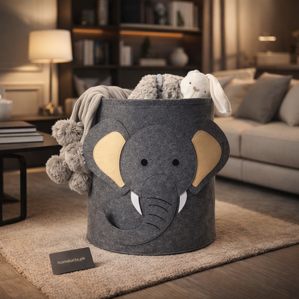 Premium Kids Animal Print Storage Basket – Foldable Toy Organizer Bin (1 Pc