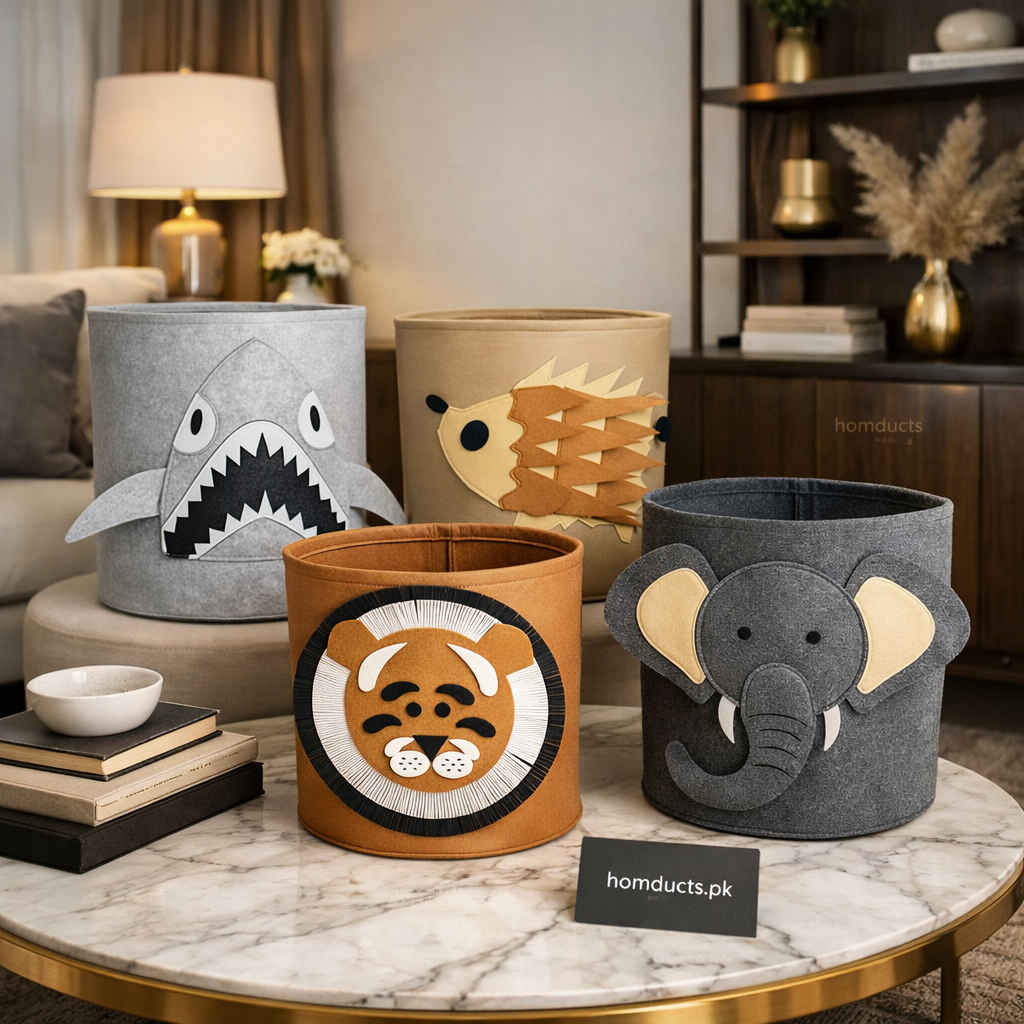 Premium Kids Animal Print Storage Basket – Foldable Toy Organizer Bin (1 Pc