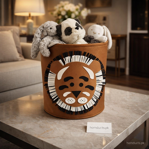 Premium Kids Animal Print Storage Basket – Foldable Toy Organizer Bin (1 Pc