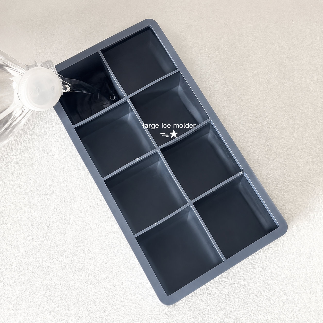 8-Cavity Large Silicone Ice Cube Tray