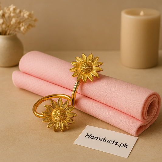 Golden Sunflower Napkin Ring – Luxury Table Decoration for Dining & Events