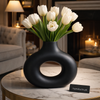 Modern Donut Shape Decorative Flower Vase – Elegant Minimalist Table Centerpiece