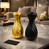 Luxury Twisted Tulip Decorative Vase – Modern Tabletop Flower Vase (1 Pc)