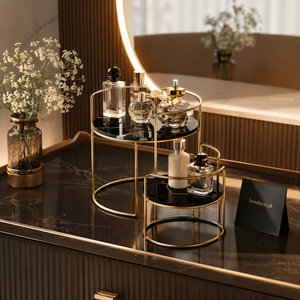Luxury 2-Tier Vanity Organizer Display Stand for Perfumes, Makeup & Skincare Storage