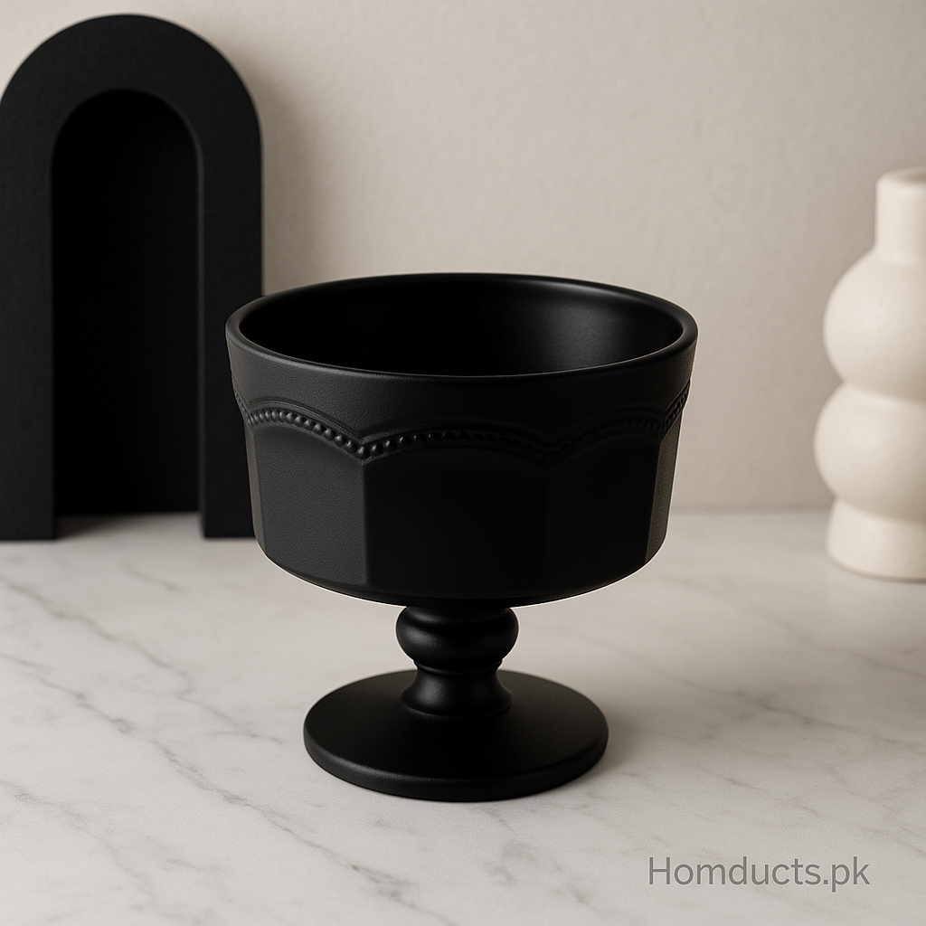 Premium Matte Black Dessert Bowl Set – 6 Pcs | Elegant Ice Cream & Serving Cups