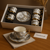 Luxury Marble Gold Tea Cup Set – 12 Pcs (6 Cups + 6 Saucers) | Premium Gift Box | Homducts.pk