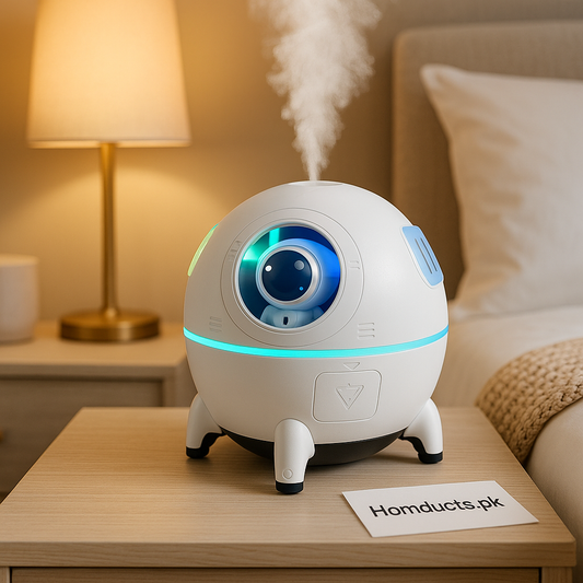 AstroSphere Mist Humidifier – Cool Mist Diffuser with LED Night Light | 360° Space Capsule Design